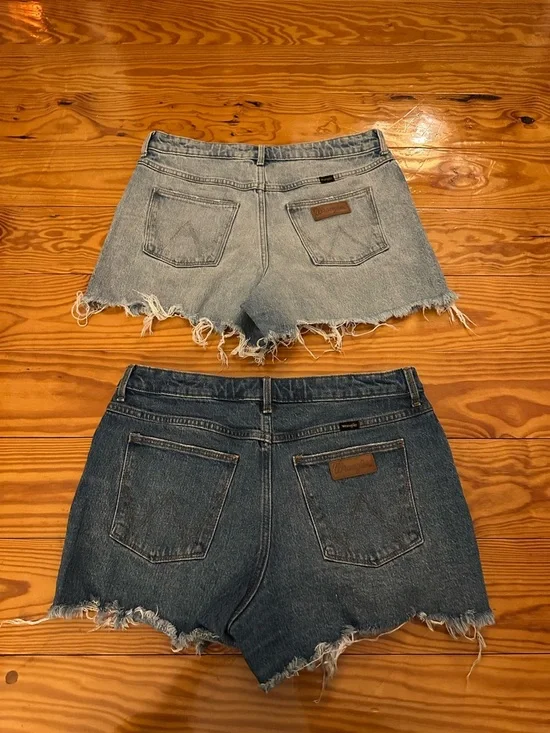 Wrangler Distressed Denim Shorts Duo - Light Blue & Dark Blue - Picture 2 of 4